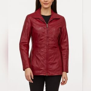 Red Danier Leather Jacket Size XXS